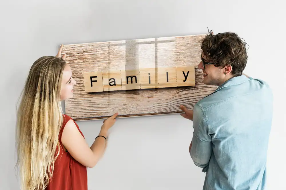 Tablica suchościeralna magnetyczna napis family
