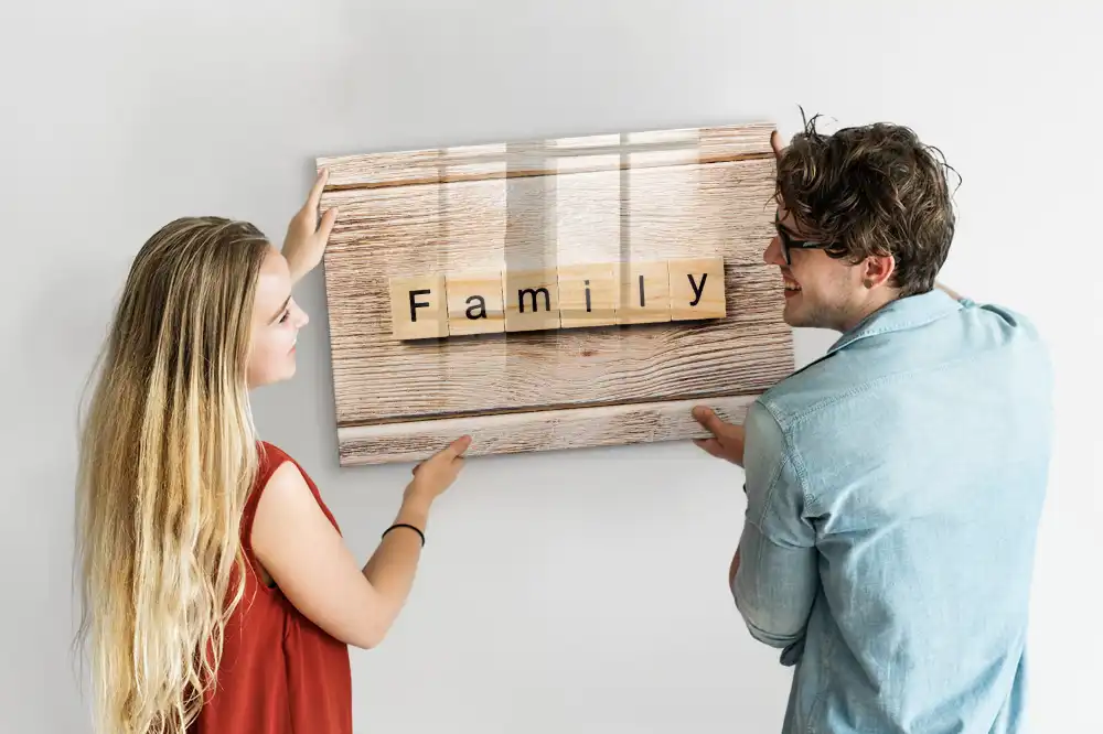 Tablica suchościeralna magnetyczna napis family