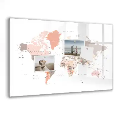 Tablica magnetyczna z pisakiem ścienna mapa świata