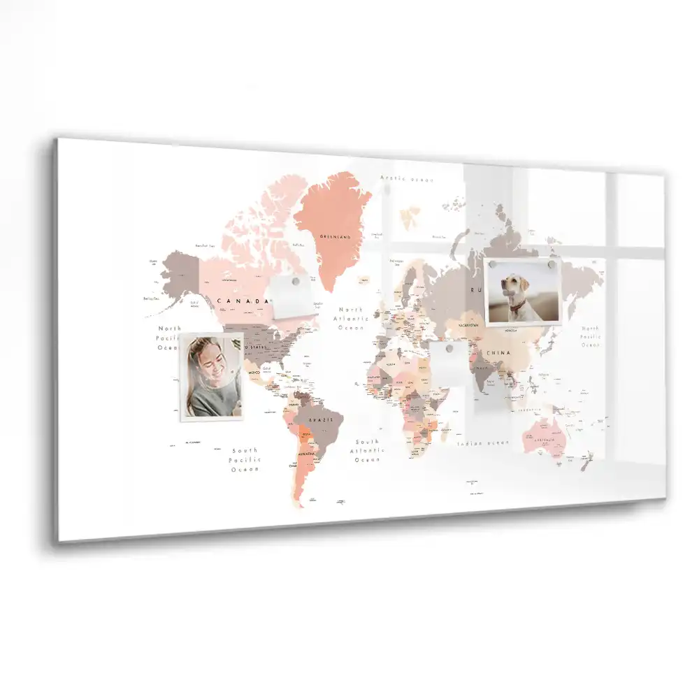Tablica magnetyczna z pisakiem ścienna mapa świata