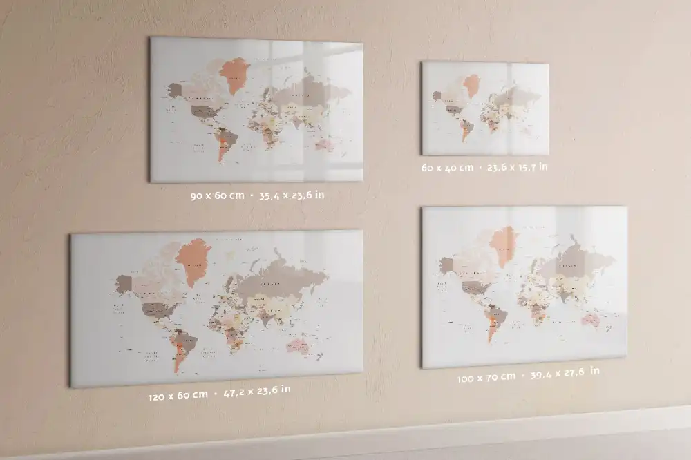 Tablica magnetyczna z pisakiem ścienna mapa świata