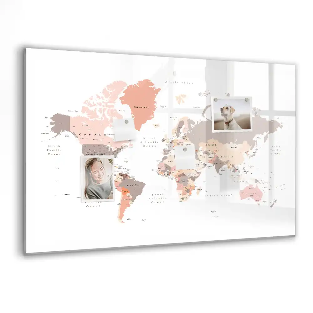 Tablica magnetyczna z pisakiem ścienna mapa świata