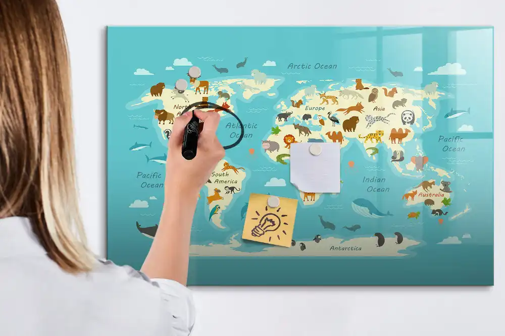 Tablica do rysowania magnetyczna zwierzęcy atlas świata