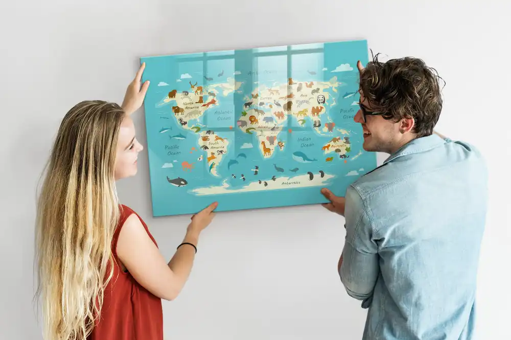 Tablica do rysowania magnetyczna zwierzęcy atlas świata