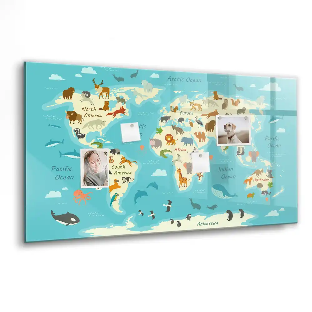 Tablica do rysowania magnetyczna zwierzęcy atlas świata