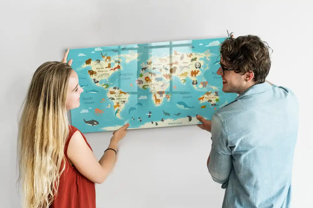 Tablica do rysowania magnetyczna zwierzęcy atlas świata