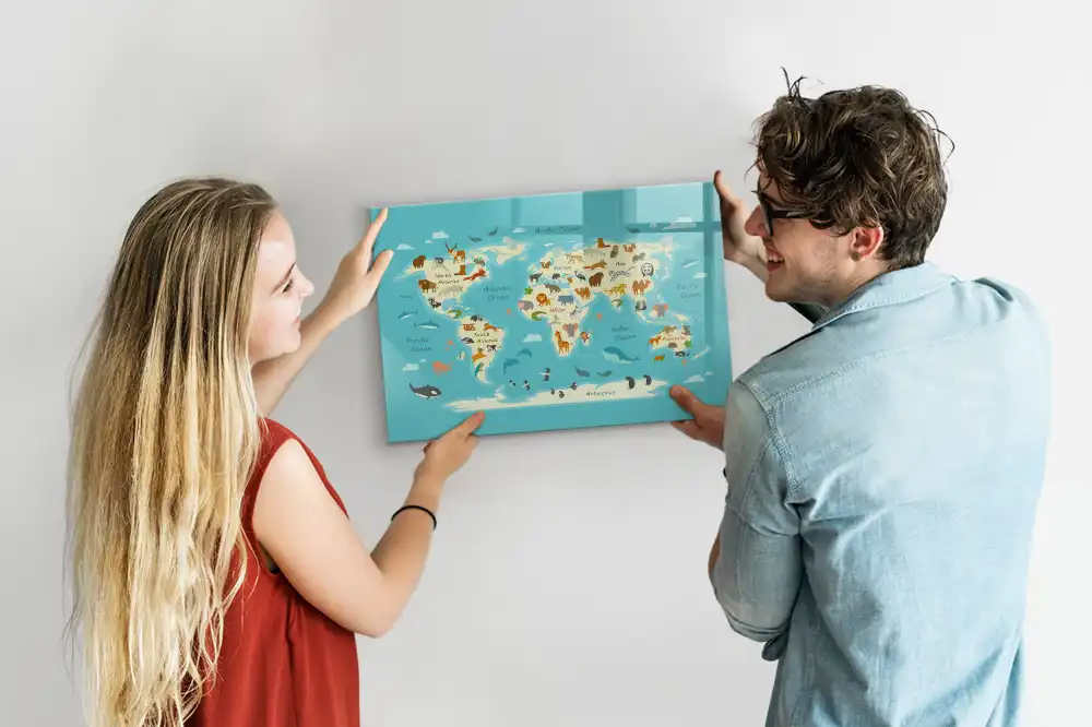 Tablica do rysowania magnetyczna zwierzęcy atlas świata