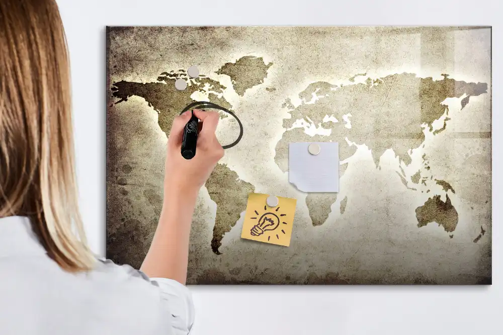 Tablica magnetyczna do pisania mapa całego świata