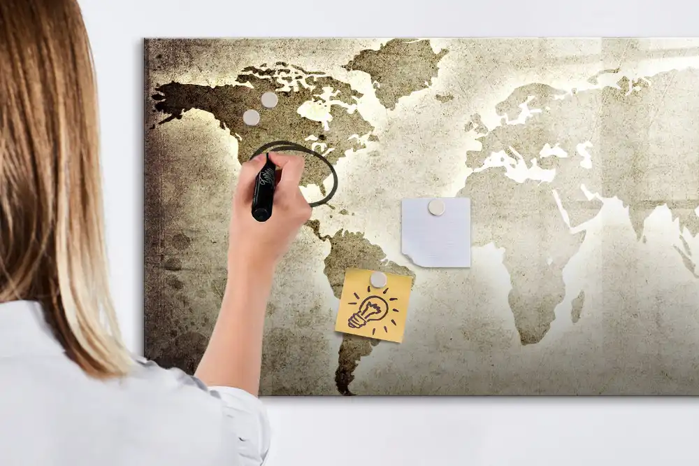 Tablica magnetyczna do pisania mapa całego świata