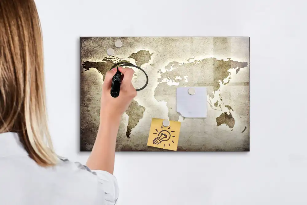 Tablica magnetyczna do pisania mapa całego świata