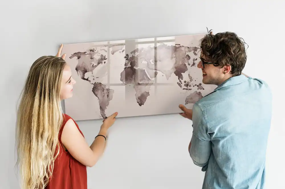 Tablica do rysowania magnetyczna malowana mapa świata