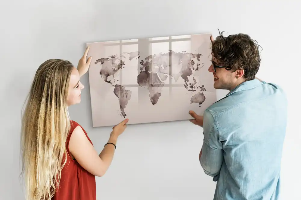Tablica do rysowania magnetyczna malowana mapa świata