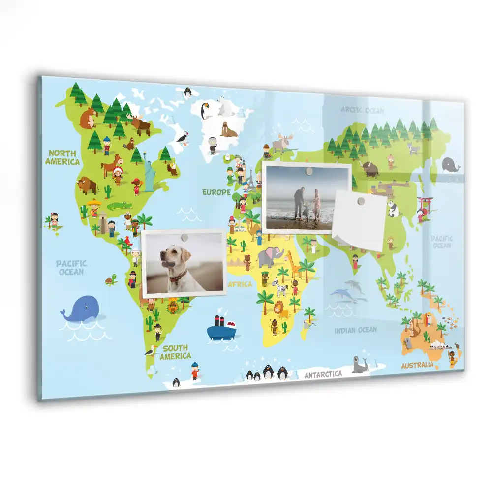 Tablica magnetyczna do pisania kulturowa mapa świata