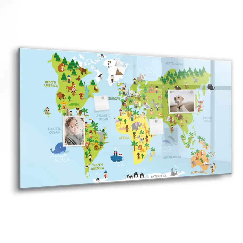 Tablica magnetyczna do pisania kulturowa mapa świata