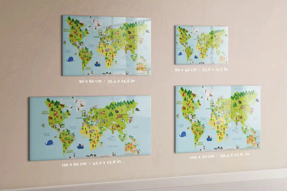 Tablica magnetyczna do pisania kulturowa mapa świata