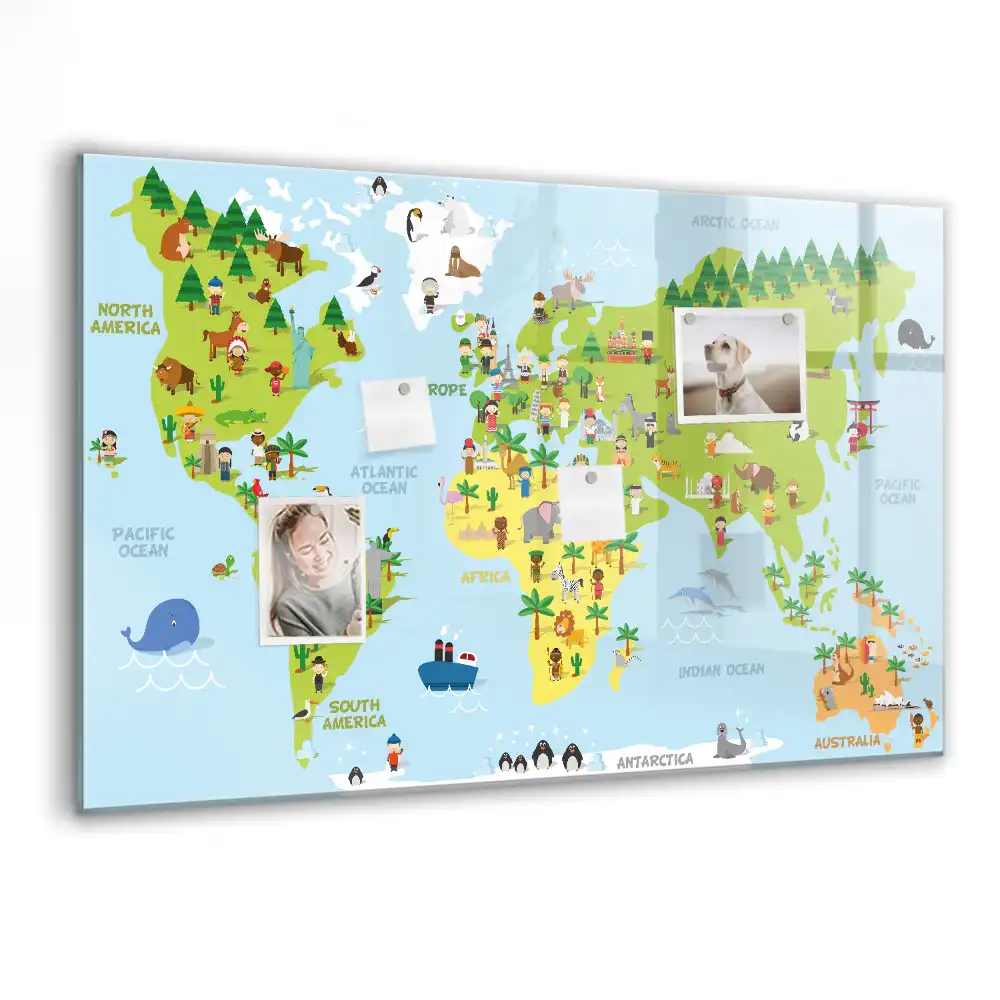 Tablica magnetyczna do pisania kulturowa mapa świata