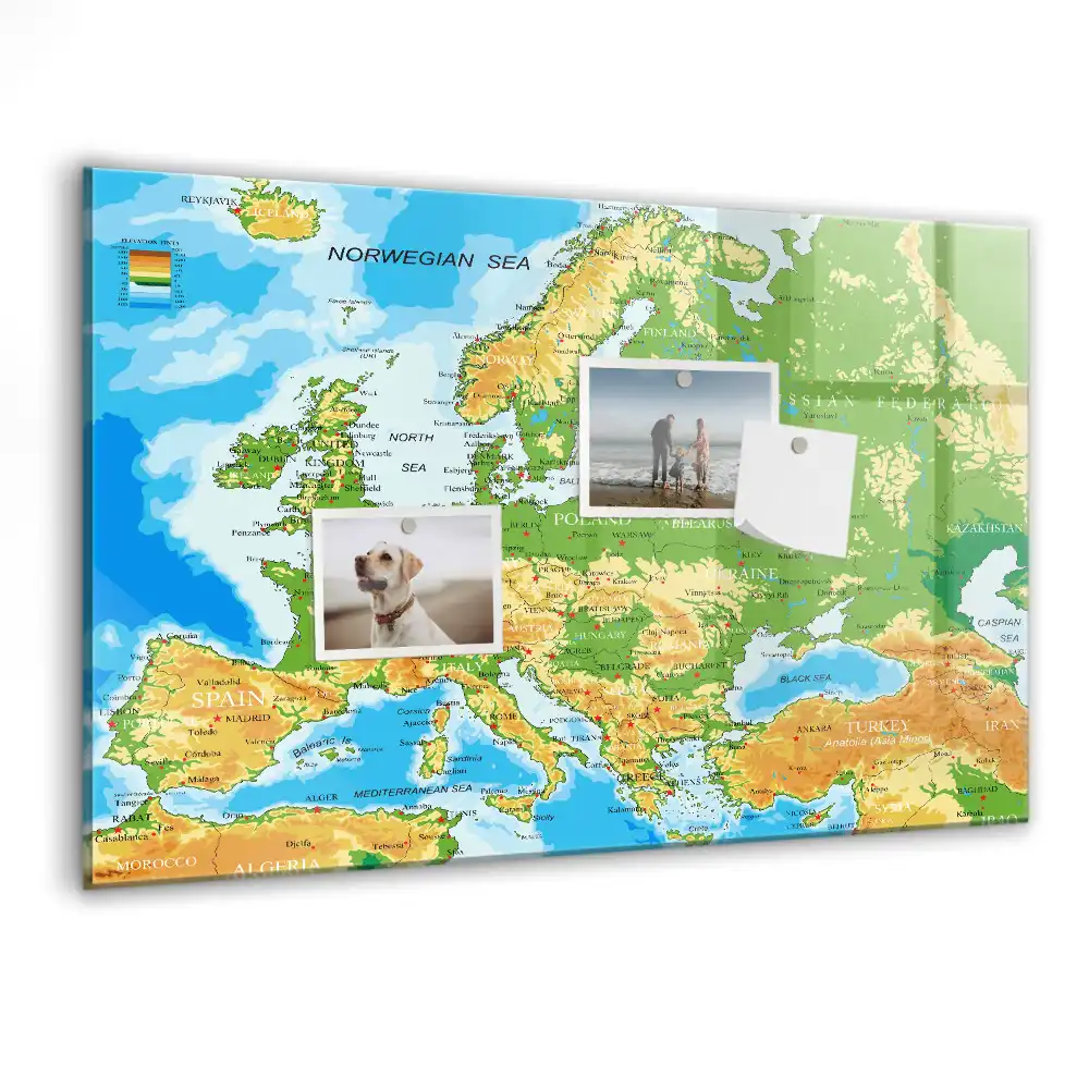 Tablica magnetyczna z pisakiem szkolna mapa świata