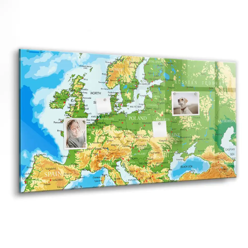 Tablica magnetyczna z pisakiem szkolna mapa świata