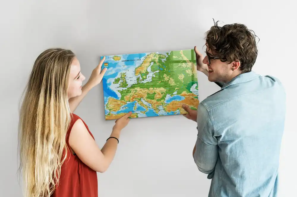 Tablica magnetyczna z pisakiem szkolna mapa świata