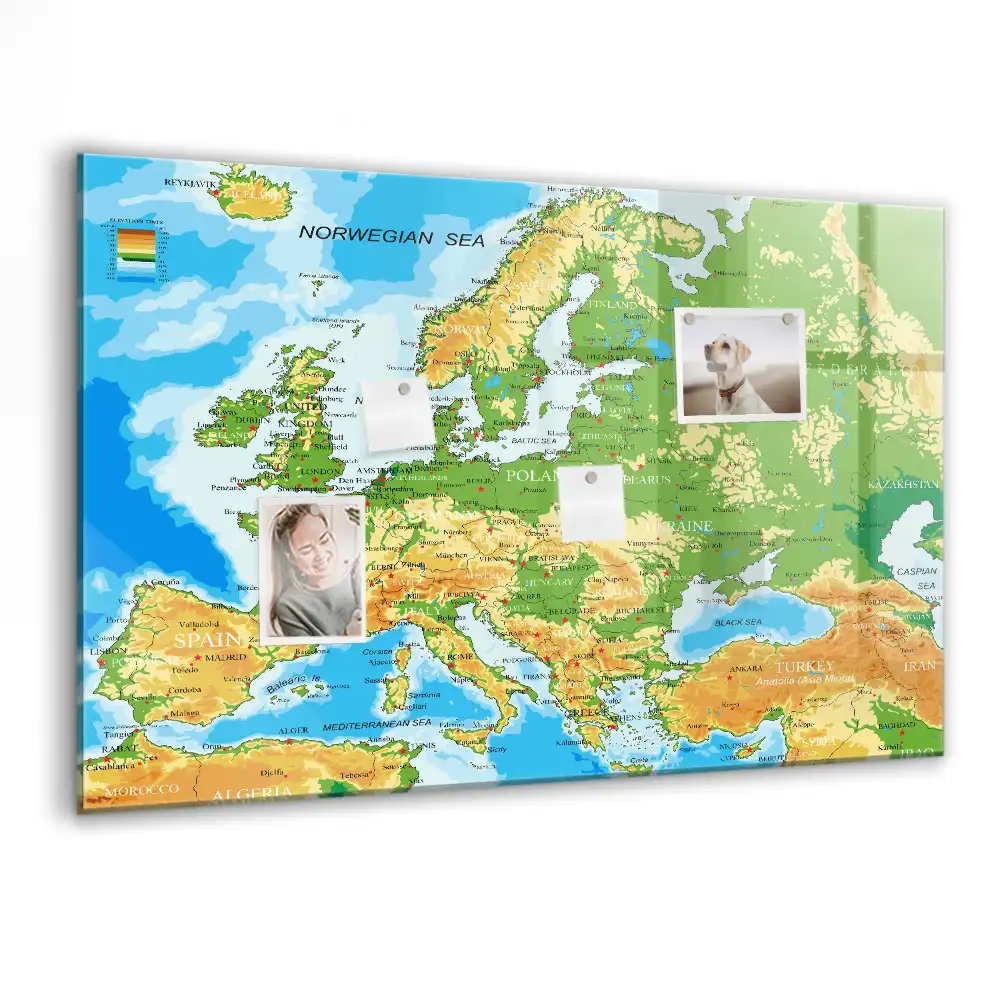 Tablica magnetyczna z pisakiem szkolna mapa świata