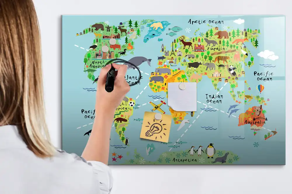 Tablica suchościeralna magnetyczna atlas zwierząt świata