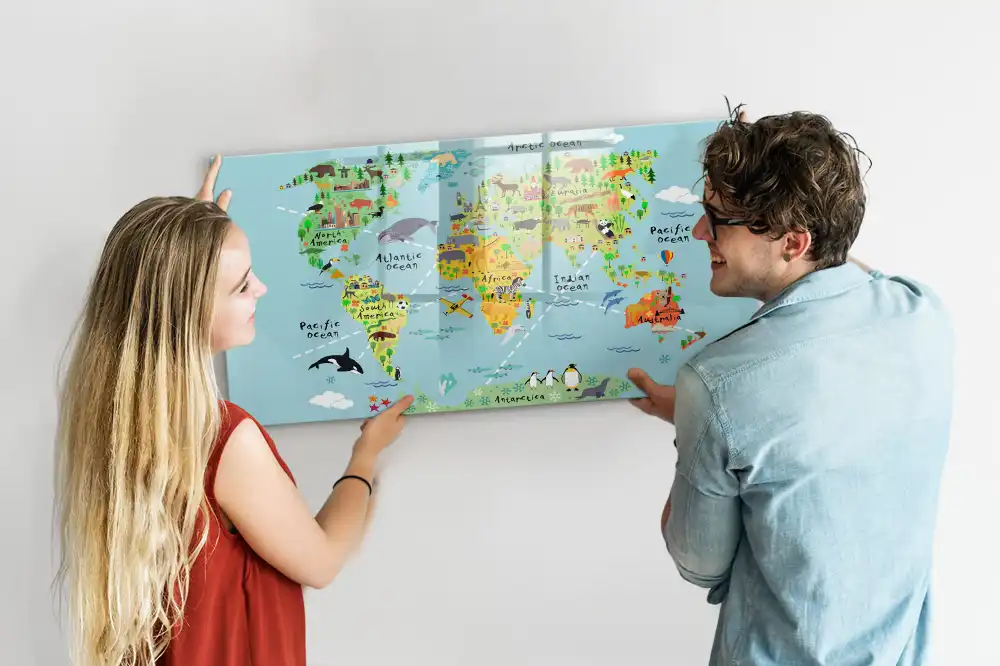 Tablica suchościeralna magnetyczna atlas zwierząt świata