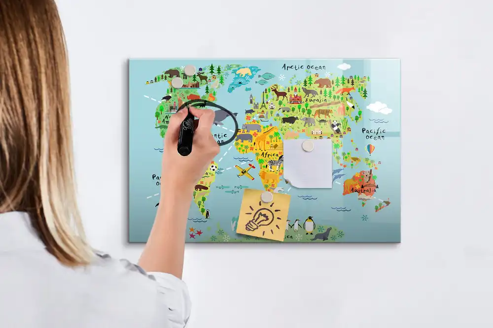 Tablica suchościeralna magnetyczna atlas zwierząt świata
