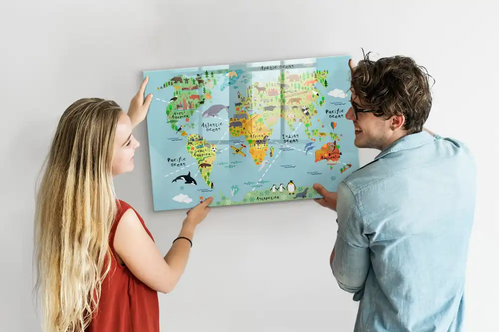 Tablica suchościeralna magnetyczna atlas zwierząt świata