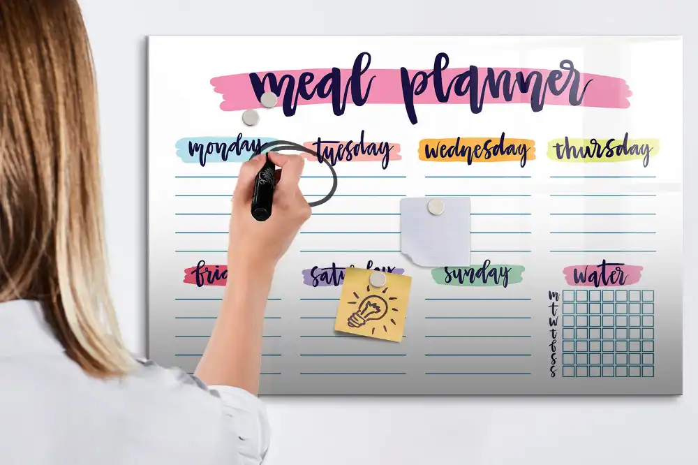 Tablica suchościeralna magnetyczna tygodniowe menu domowe