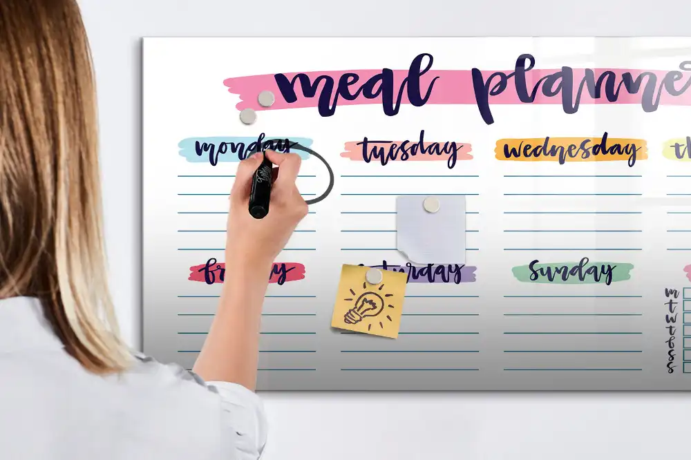 Tablica suchościeralna magnetyczna tygodniowe menu domowe