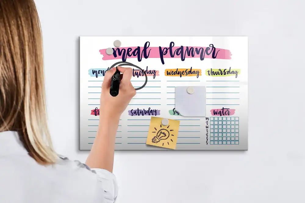 Tablica suchościeralna magnetyczna tygodniowe menu domowe