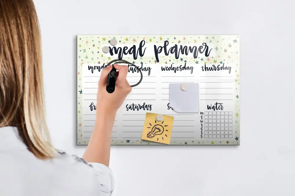 Tablica magnetyczna z pisakiem menu tygodniowe z motywem gwiazd