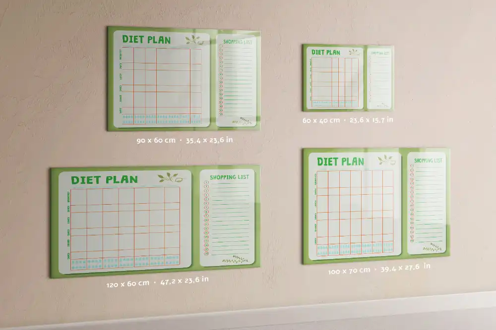 Tablica suchościeralna magnetyczna rozkład obiadów na tydzień