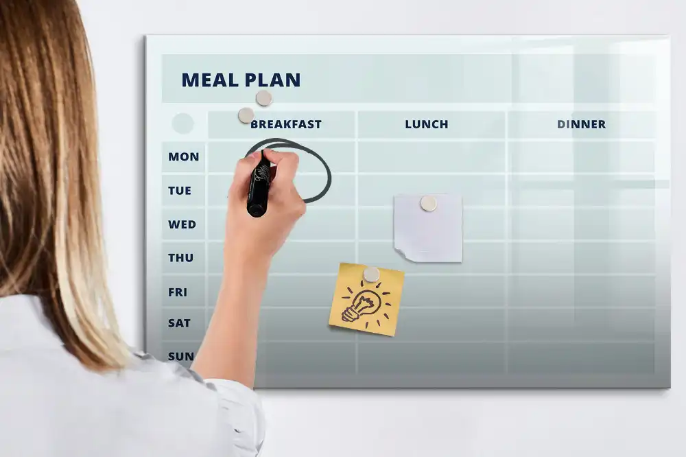 Tablica suchościeralna magnetyczna pastelowa grafika menu