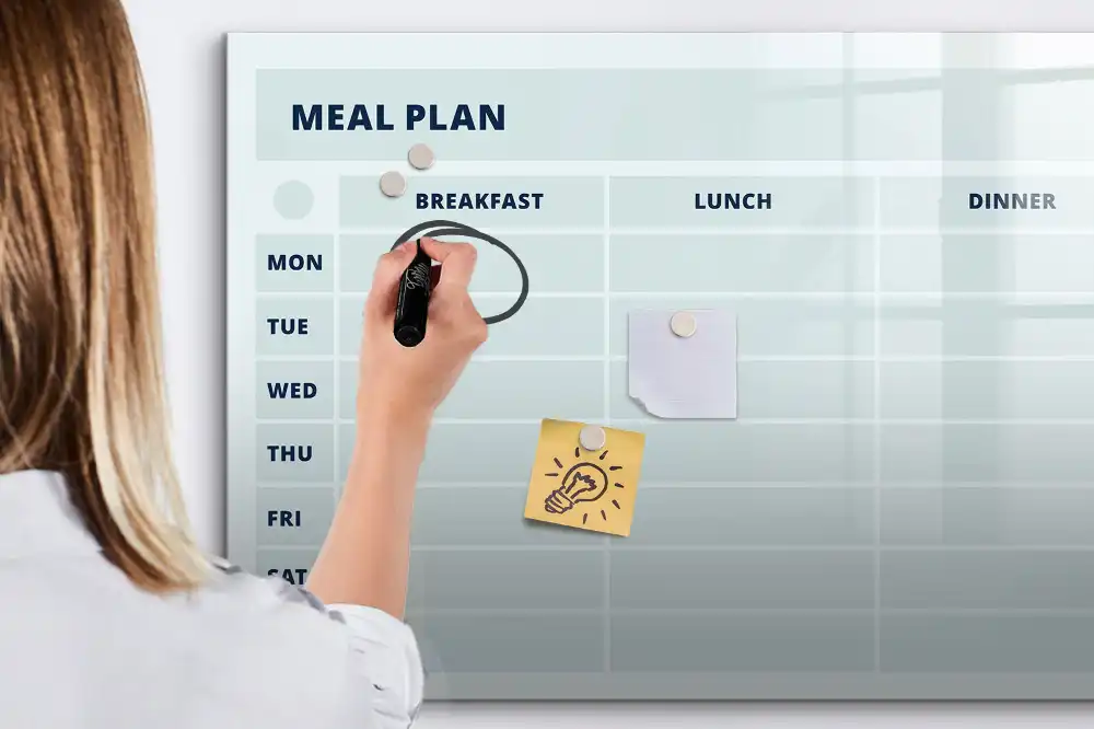 Tablica suchościeralna magnetyczna pastelowa grafika menu
