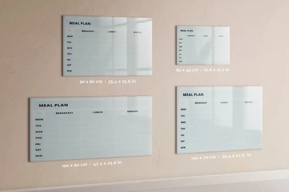 Tablica suchościeralna magnetyczna pastelowa grafika menu
