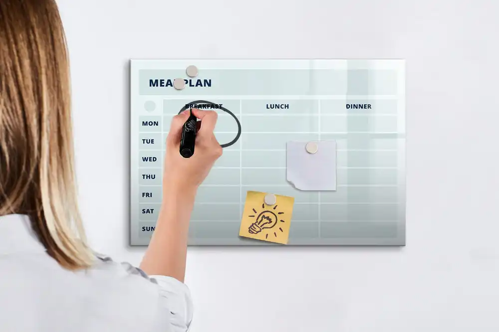 Tablica suchościeralna magnetyczna pastelowa grafika menu