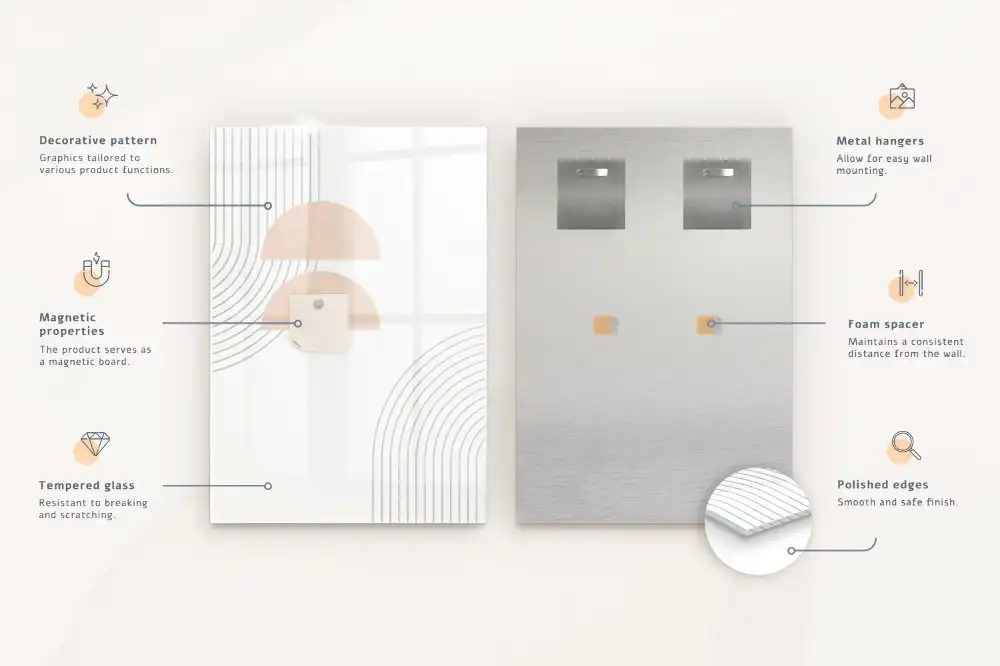 Szklana tablica magnetyczna motywacyjny cytat