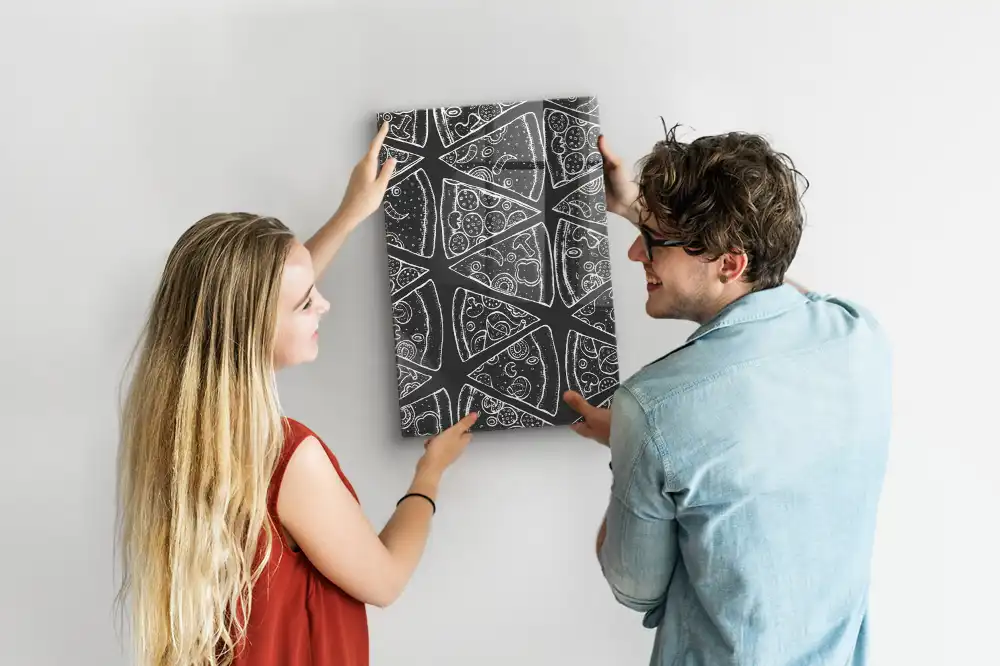 Szklana tablica magnetyczna grafika z pizzą