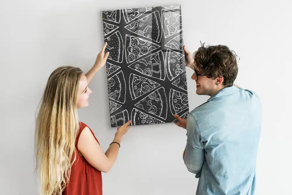 Szklana tablica magnetyczna grafika z pizzą