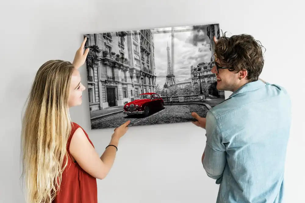 Tablica magnetyczna zabytkowe auto w mieście