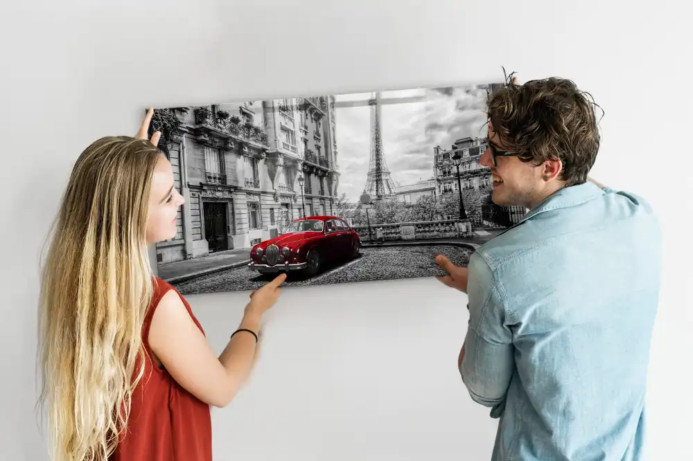 Tablica magnetyczna zabytkowe auto w mieście