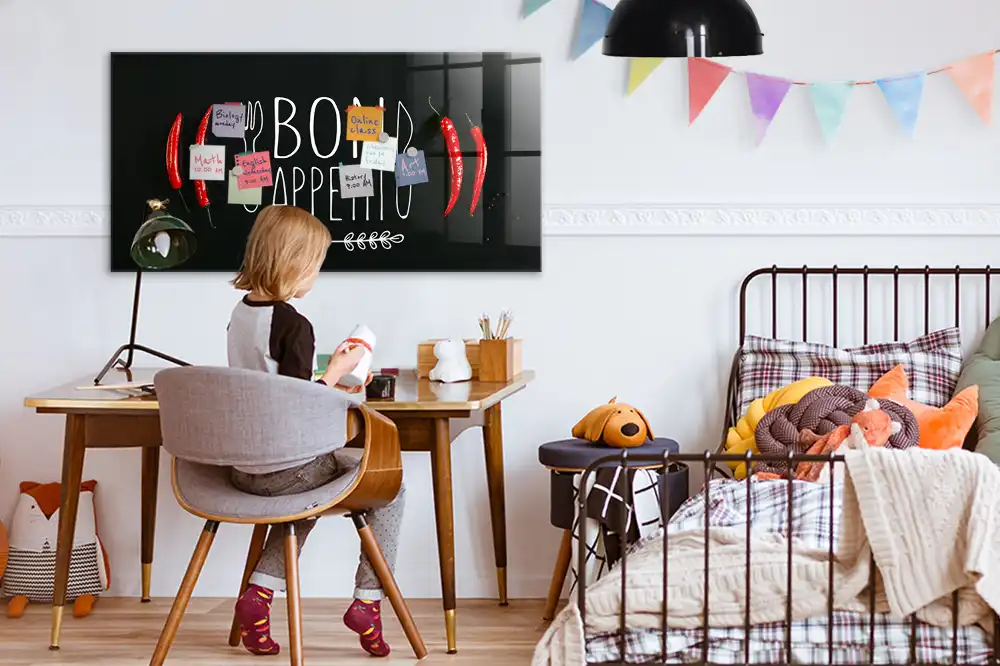 Szklana tablica magnetyczna napis bon appetit