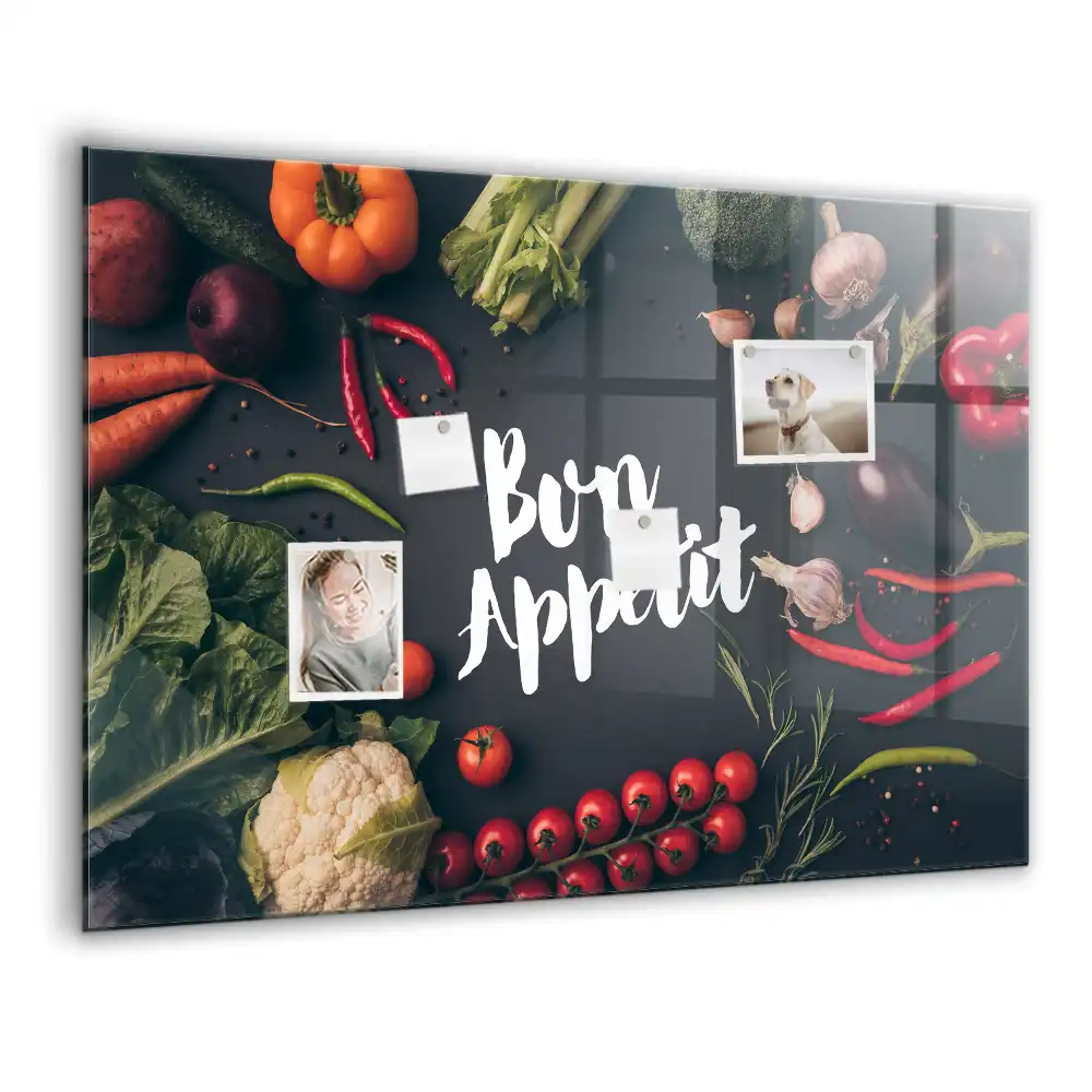 Magnetyczna tablica z napisem bon appetit