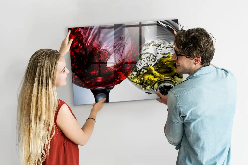 Tablica magnetyczna na ścianę kieliszki z winem