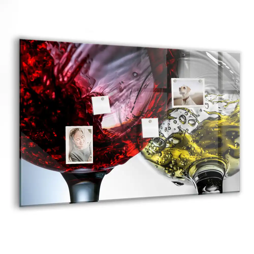 Tablica magnetyczna na ścianę kieliszki z winem