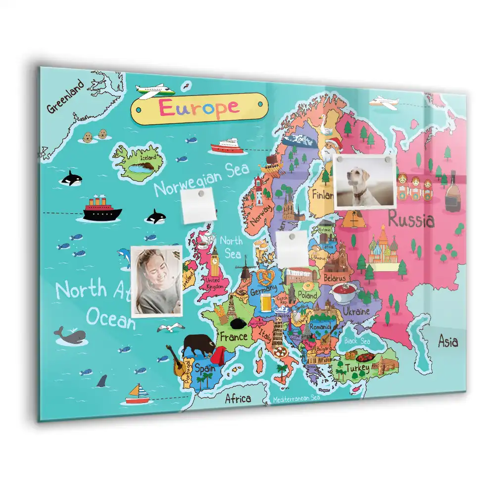 Magnetyczna tablica mapa kontynentu europejskiego