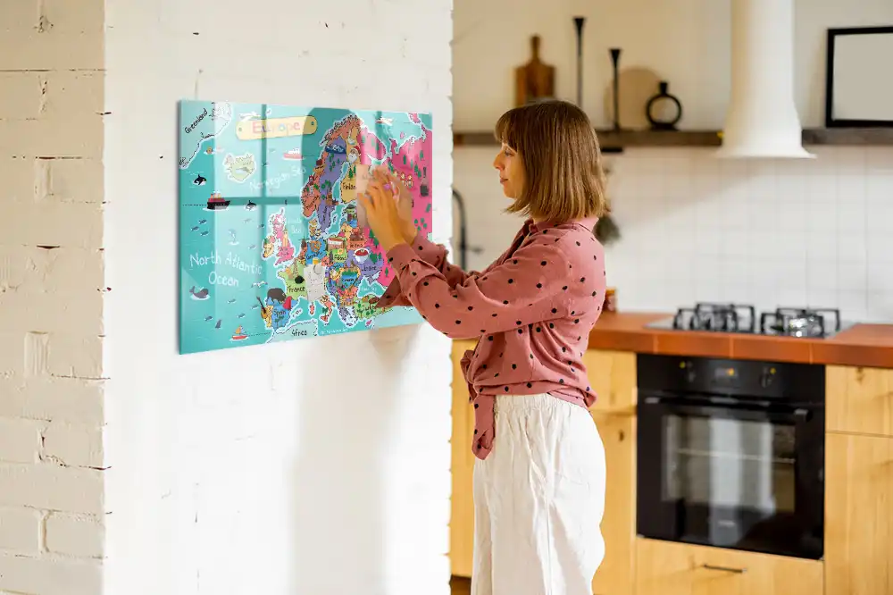 Magnetyczna tablica mapa kontynentu europejskiego