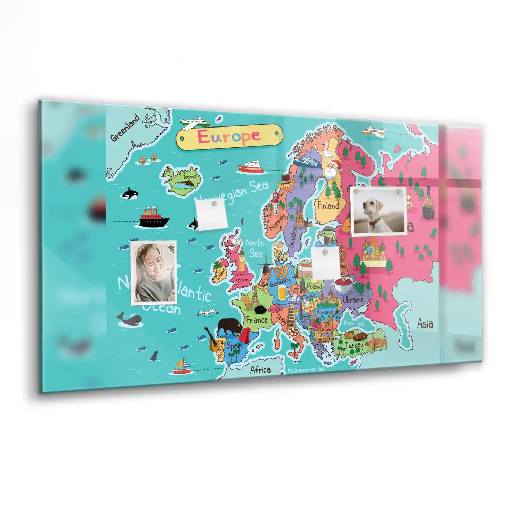 Magnetyczna tablica mapa kontynentu europejskiego