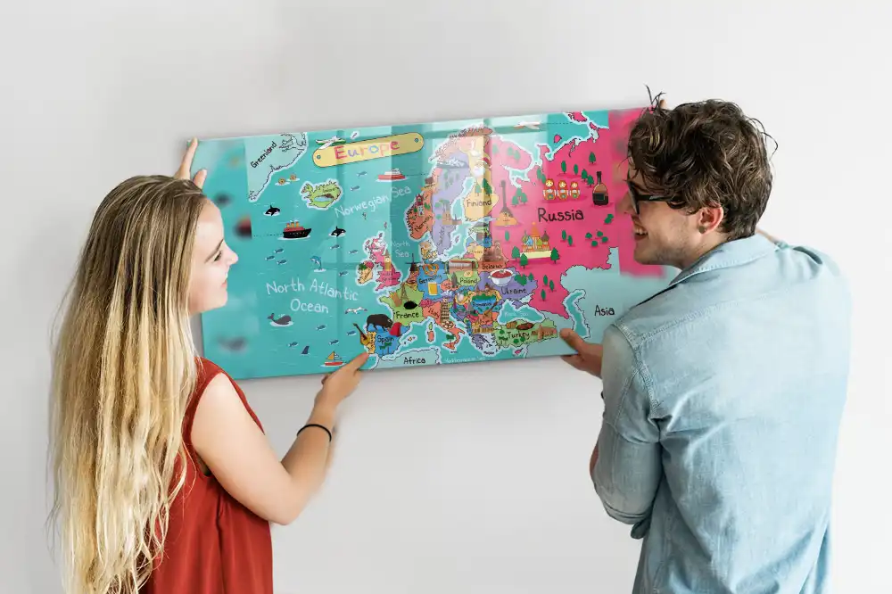 Magnetyczna tablica mapa kontynentu europejskiego